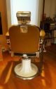 Vintage Koken Barber Chair Hydraulic Lift Porcelain Base 1930 - 50 ' S Strops Good Barber Chairs photo 3