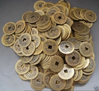 Chinese Qing Dynasty Collect 50pcs Brass Coin Antique Currency Cash photo