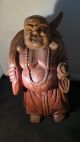 Vintage Happy Buddha,  Wood Hand Carved,  From Assia For Good Luck Buddha photo 9