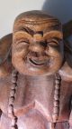 Vintage Happy Buddha,  Wood Hand Carved,  From Assia For Good Luck Buddha photo 2