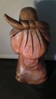 Vintage Happy Buddha,  Wood Hand Carved,  From Assia For Good Luck Buddha photo 5