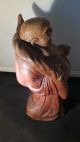 Vintage Happy Buddha,  Wood Hand Carved,  From Assia For Good Luck Buddha photo 8
