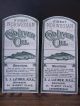 2 Edwardian Period Cod Liver Oil Bottle Paper Labels Old Victorian Chemist Shop Other Antique Hardware photo 1