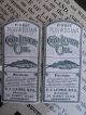 2 Edwardian Period Cod Liver Oil Bottle Paper Labels Old Victorian Chemist Shop Other Antique Hardware photo 4