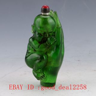 China Coloured Old Beijing（18 - 19th） Glaze Hand - Carved Snuff Bottle 11 photo
