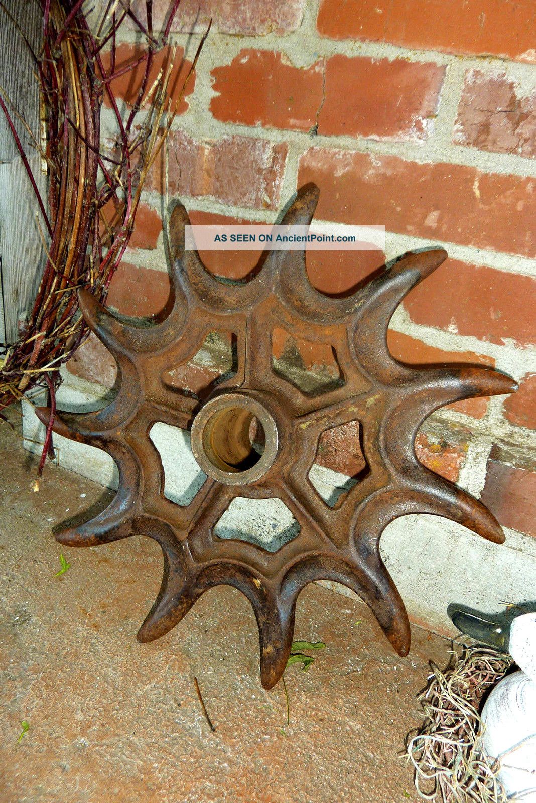 Antique Cast Iron Rotary Wheel Hoe Farm Cultivator 16 