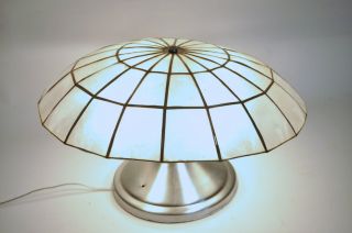 Feldman Vtg Mid Century Modern Abalone Ceiling Light Fixture Chandelier Lamp photo