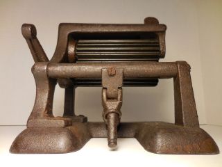 Small Antique / Vintage Fluting Iron Machine - Adams Patent ?? - Old Fluter photo