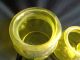 3 Vtg Blenko Neon Yellow Apothecary Canister Jars - Daisy Lid Bottles & Jars photo 2