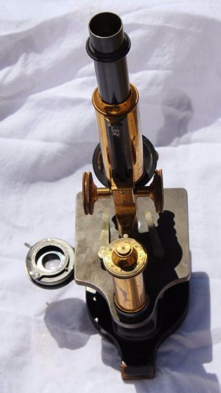Antique Extremely Rare Brass Spencer Microscope,  Aloe Co.  W/ Port - Land Lens 1913 photo