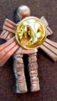 Ancient Alien Gold Brass Rocket Man Central American Pin Latin American photo 1