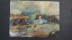 Vintage Mid Century Modern Semi Abstract Landscape Painting Signed 