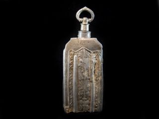 Extremely Rare Antique Pewter Flask - Bottle In As Found, photo