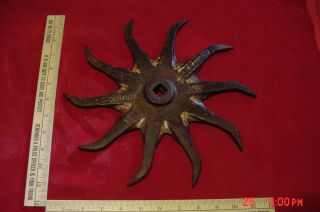 Antique Cast Iron Decorative Star Sun Anchor Plate Brick Building Tie Rod Large photo