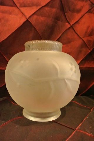 Vtg Clear & Frosted Glass Globe Ceiling Fixture Lamp Shade photo