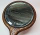 Antique Flemish Art Pyrography Wood Burnt Rose Design Hand Held Mirror - Other Antique Woodenware photo 4