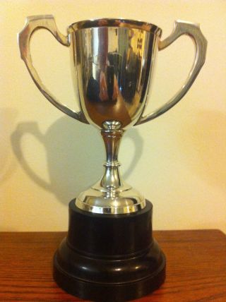 Vintage Silver Plated Trophy / Cup - No Engraving Epns 17cm Tall Bakelite Base photo