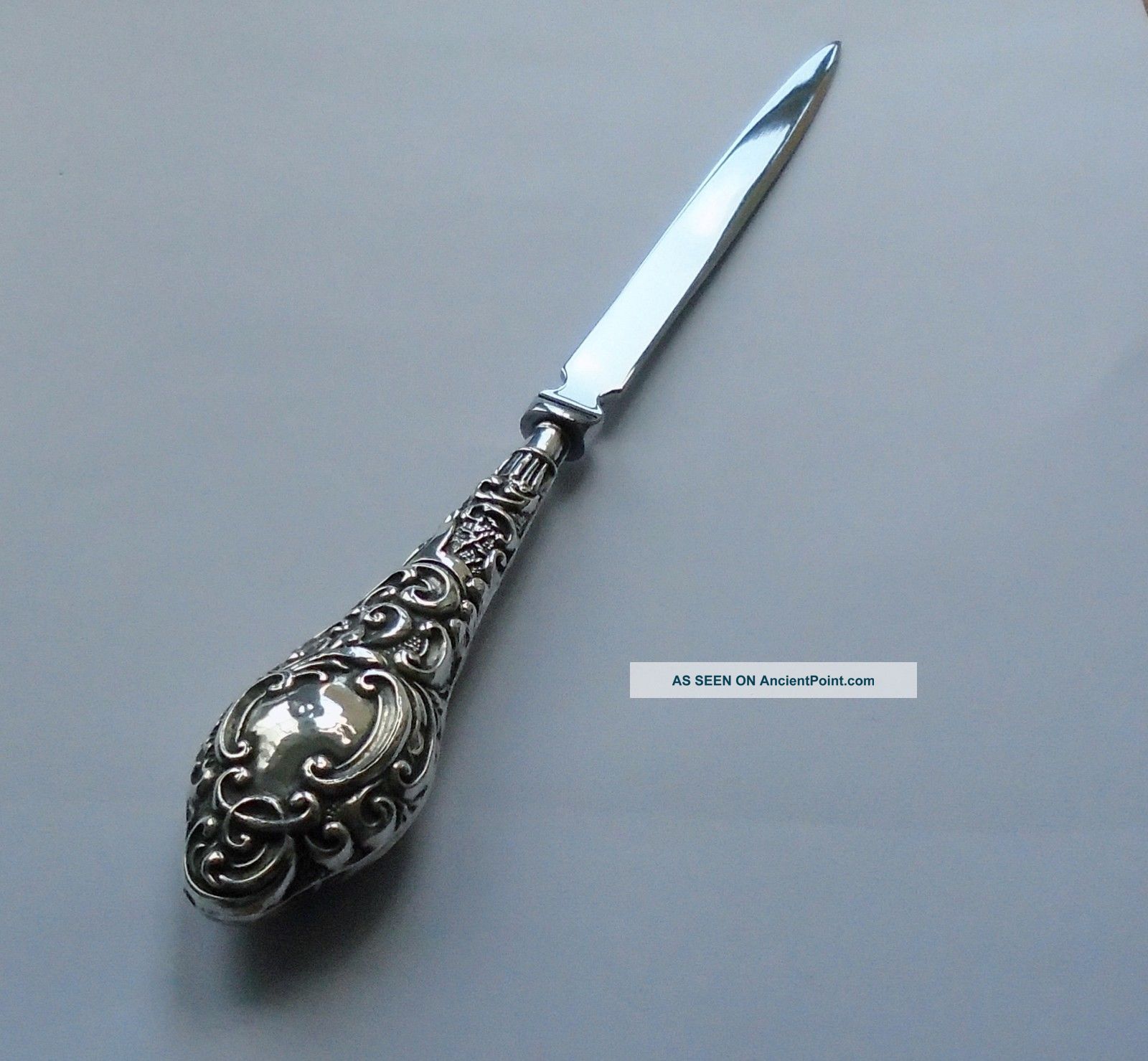 B&co Hm Silver Handle Letter Opener Birmingham 1904 Edwardian Other Antique Sterling Silver photo
