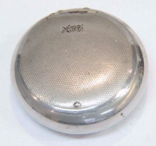 Emu Brand Silver Round Box Made In England Vintage 7cm Jewellery 8530 photo