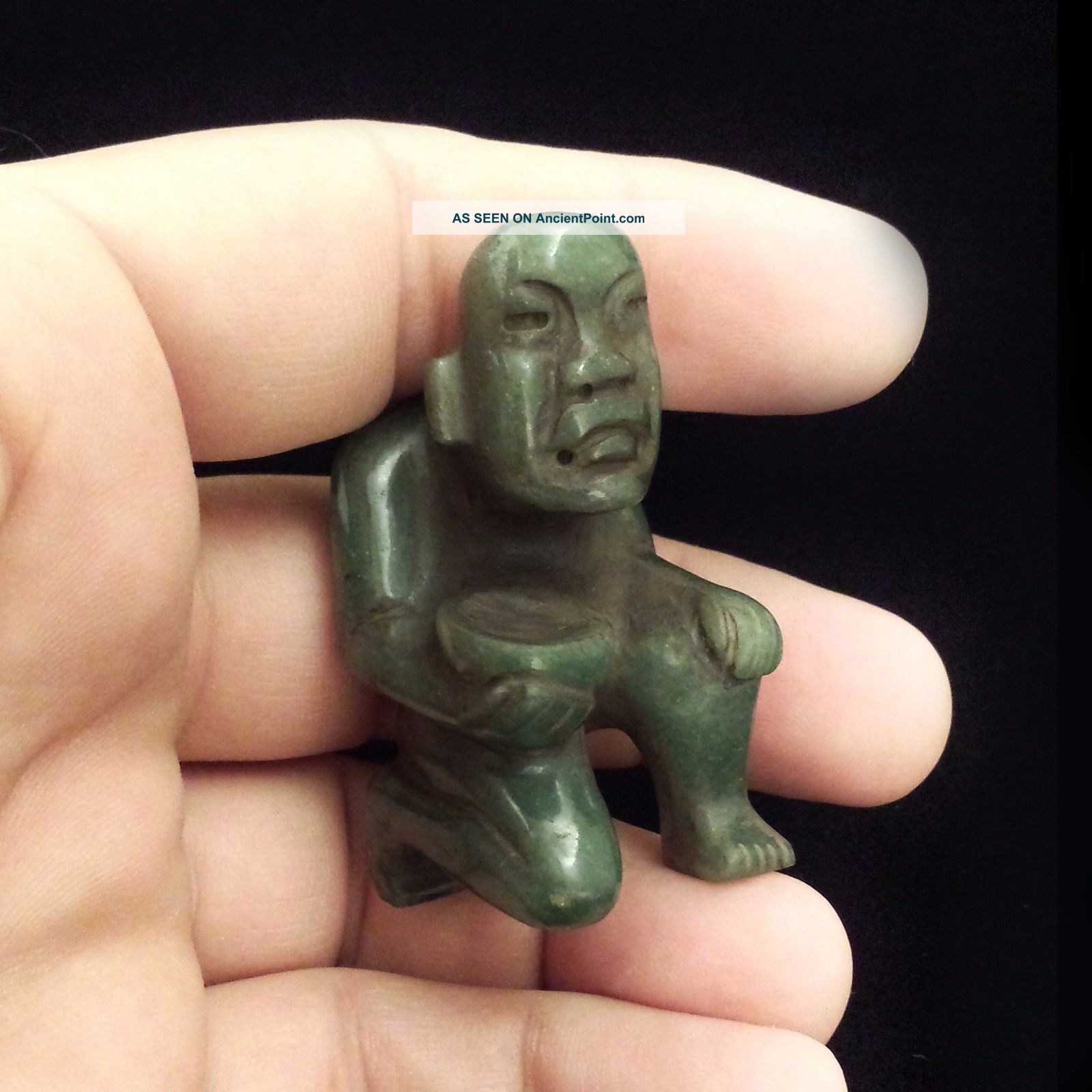 Olmec Stone Shaman Sculpture - Pre Columbian Figure - Antique Statue - Mayan Aztec The Americas photo