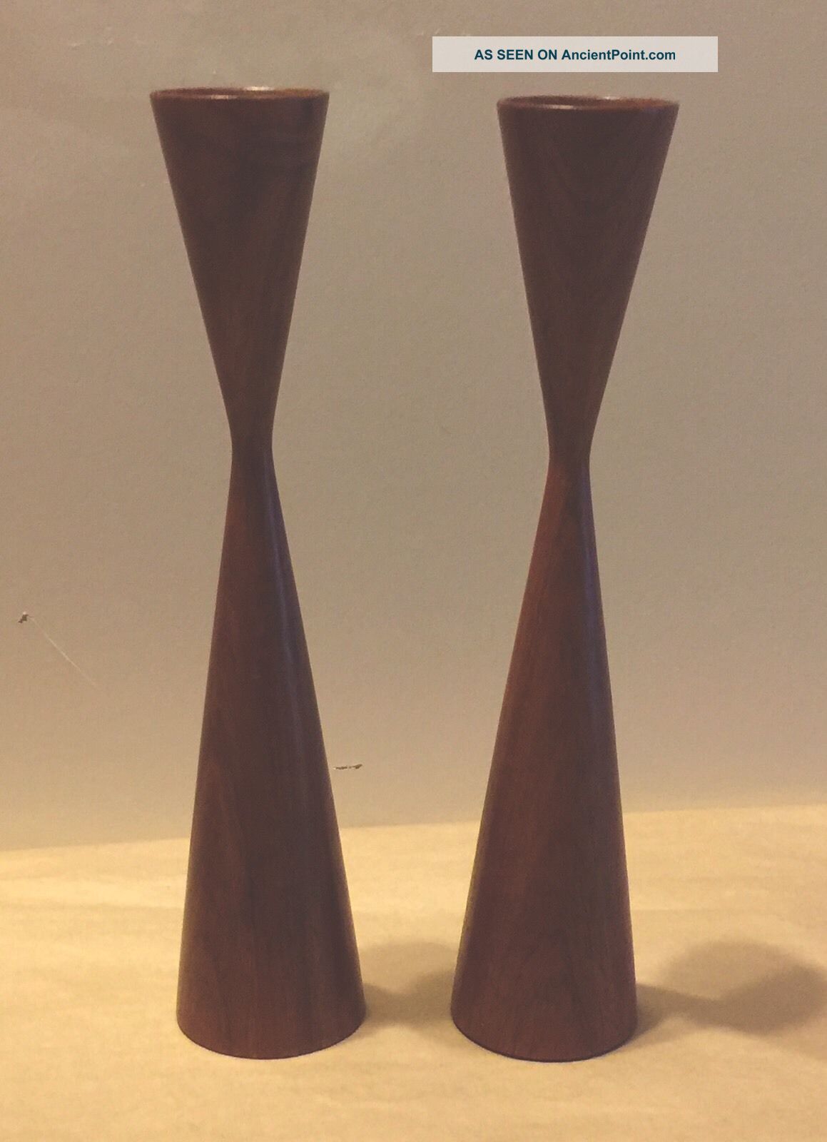 Mid Century Wooden Stylish Mid Century Candlesticks Probably Denmark C 1960/9 