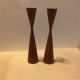 Mid Century Wooden Stylish Mid Century Candlesticks Probably Denmark C 1960/9 