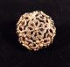 2 Piece Large Brass Golden Age Filigree Pierced Hollow Button - Buttons photo 5