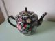 1960s Vintage Floral Chinese Teapot Black Jingdezhen Ceramic Or Porcelain 08 Teapots photo 1