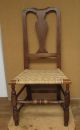 A Great 18th C Ct Qa Chair Bold Turned Feet Shaped Crest Grungy Surface Primitives photo 2