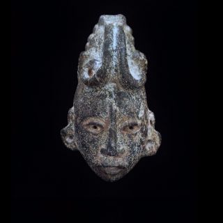 Stunning Mayan Face Pendant - Stone Carving - Antique Pre Columbian Statue - Olmec photo