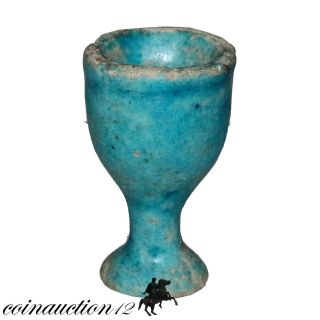 Intact Egyptian Faience Blue Glaze Artifact 1200 - 1000 Bc photo