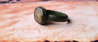 Ancient Bronze Ring With A Stone photo
