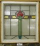 Mid Sized Old English Leaded Stained Glass Window Abstract Floral 20.  75 