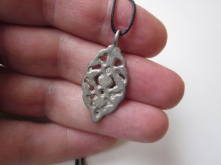 Absolutely Rare Ancient Viking Silver Amulet Engraved photo