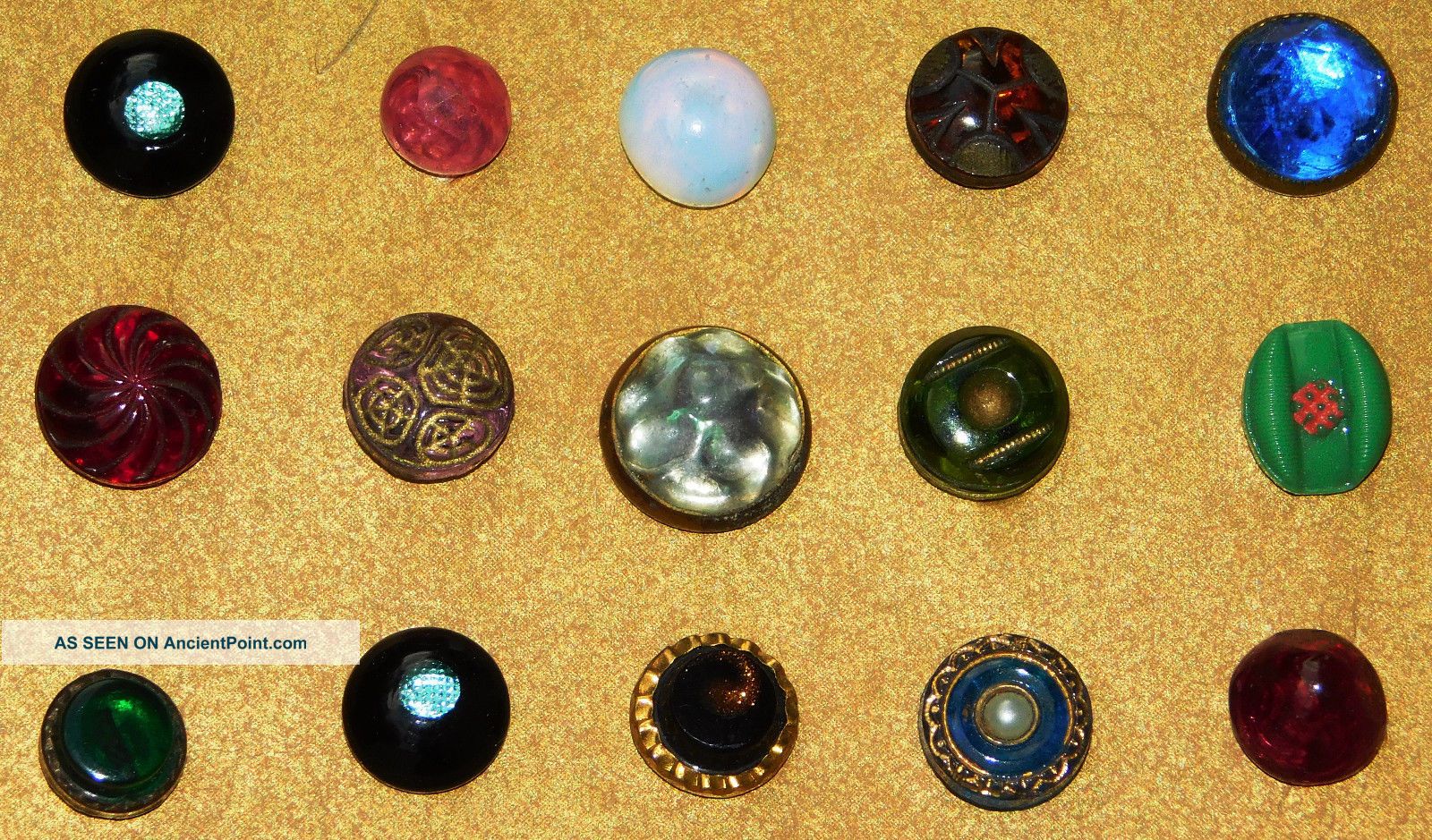 Antique Victorian Foil Glass Waistcoat Buttons Buttons photo