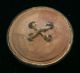 Antique 18th C Wood Back Button W/ Native American Design Buttons photo 1