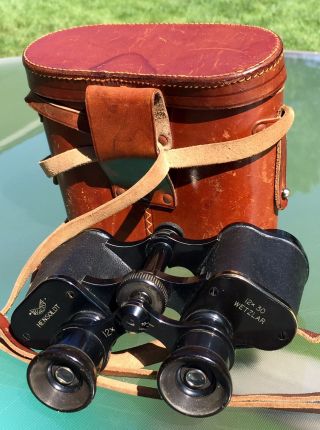 Epic Hensoldt Wetzlar Wacht Binoculars/case Rare 12x30 - Too To Pass - Up photo