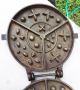 Antique Cast Iron Waffle Iron - Unusual Design Primitives photo 6