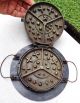 Antique Cast Iron Waffle Iron - Unusual Design Primitives photo 7