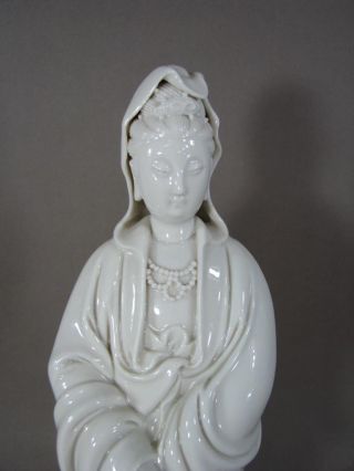 Old Chinese Dehua Blanc De Chine Statue Of Guanyin photo