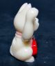 Estate Japanese Ivory Colored Bone Netsuke - Cat Beckons With Rubber Duck Netsuke photo 1