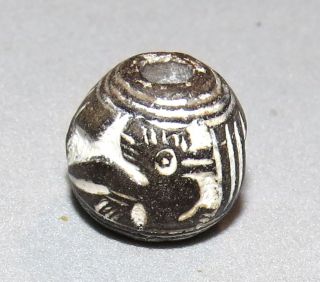 Ancient Spindle Whorl Bead Bird Peru Carved South America photo