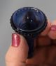 Rare Antique Drapers Patent 1851,  Pewter Amethyst & Cobalt Blue Glass Inkwel Other Mercantile Antiques photo 5