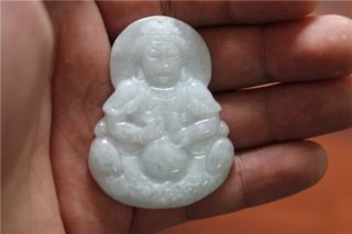 100 Certified Boutique Jade Jadeite Pendant - Guanyin A004 photo
