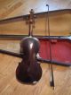 Antique Violin 3/4,  Roth - Glasser Bow,  & Gsb Wooden Coffin Case String photo 1