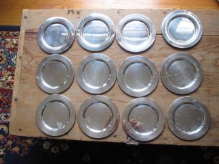 Twelve Silverplate Bread Plates - Monogramed 
