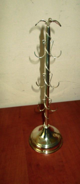 Old Vintage Judaica Sterling Silver Tall Stand Holder For 6 Cups Signed photo