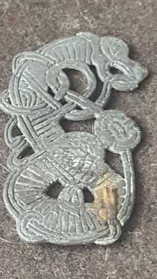 Viking Solid Silver Rare Dragon Beast Pendant / photo