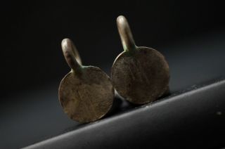 2 Viking Silver Earrings / Pendant Amulets,  Ca 1150 Ad.  Ag Wearable Vf photo