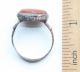 Ancient Medieval Bronze Finger Ring With Red Stone Inlay (arl02) Roman photo 3